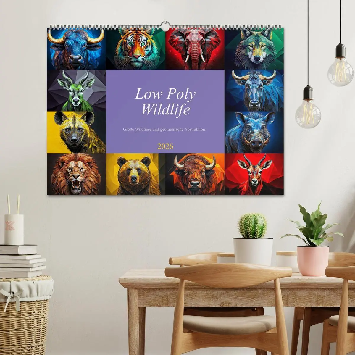 Bild: 9783516726329 | Low Poly Wildlife (Wandkalender 2026 DIN A2 quer), CALVENDO...