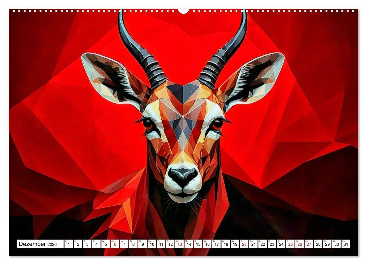 Bild: 9783516726329 | Low Poly Wildlife (Wandkalender 2026 DIN A2 quer), CALVENDO...