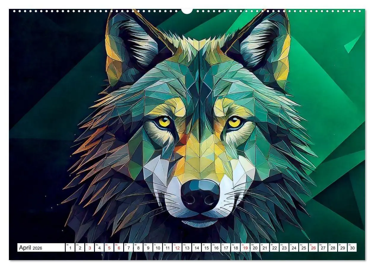 Bild: 9783516726329 | Low Poly Wildlife (Wandkalender 2026 DIN A2 quer), CALVENDO...