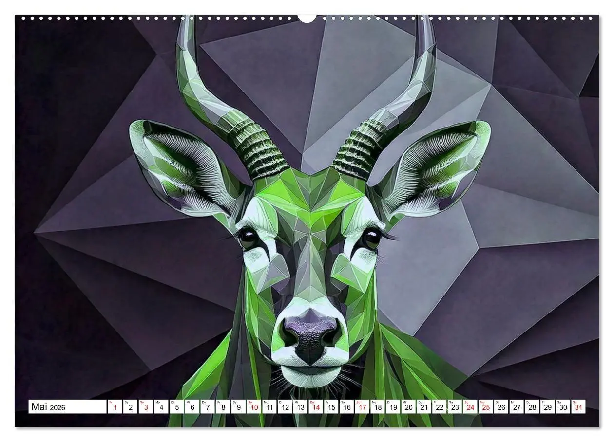 Bild: 9783516726329 | Low Poly Wildlife (Wandkalender 2026 DIN A2 quer), CALVENDO...