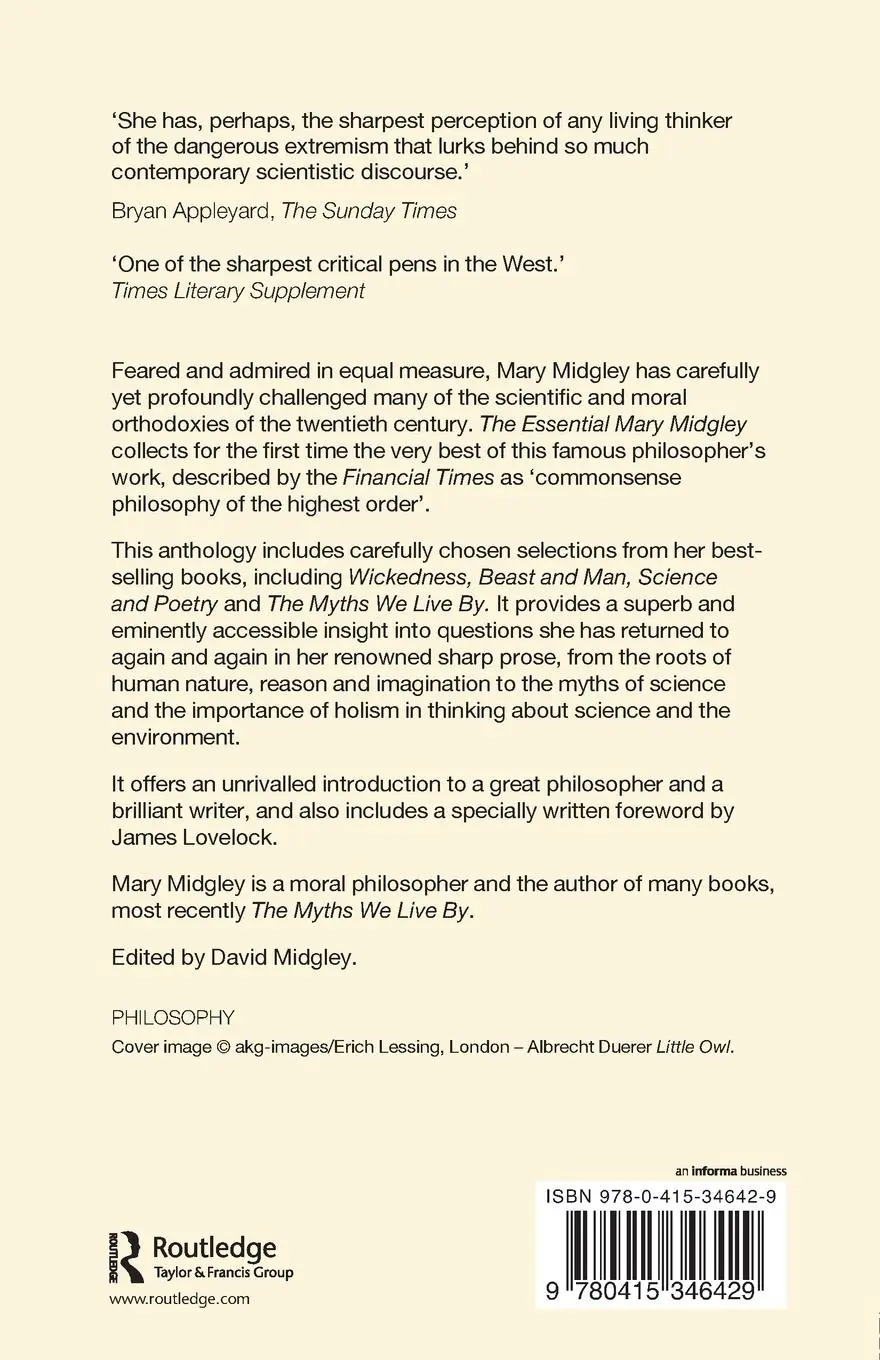Rückseite: 9780415346429 | The Essential Mary Midgley | David Midgley | Taschenbuch | Englisch