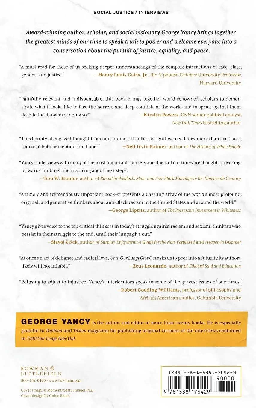Rückseite: 9781538176429 | Until Our Lungs Give Out | George Yancy | Buch | Englisch | 2023