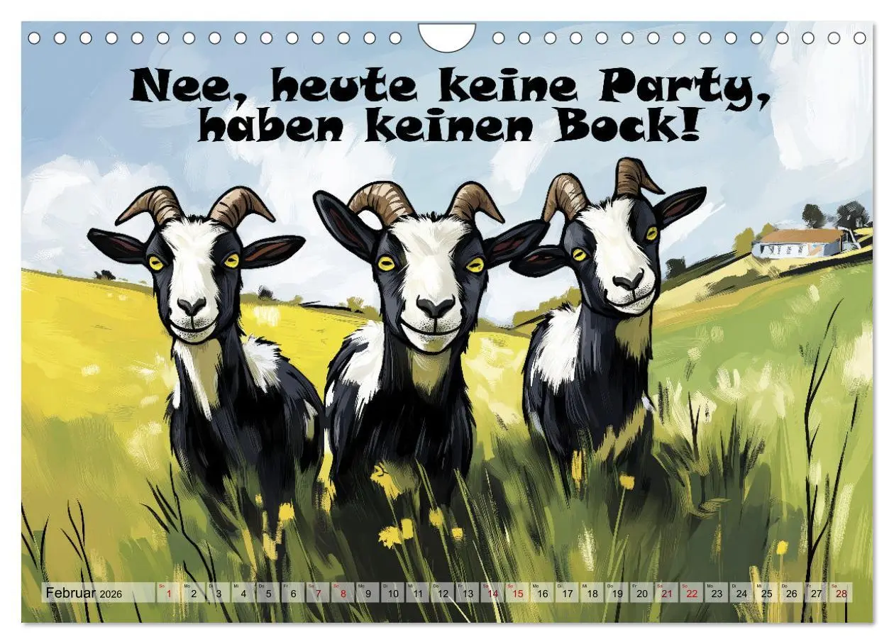 Bild: 9783457316429 | Ziegen, süß aber psycho (Wandkalender 2026 DIN A4 quer), CALVENDO...