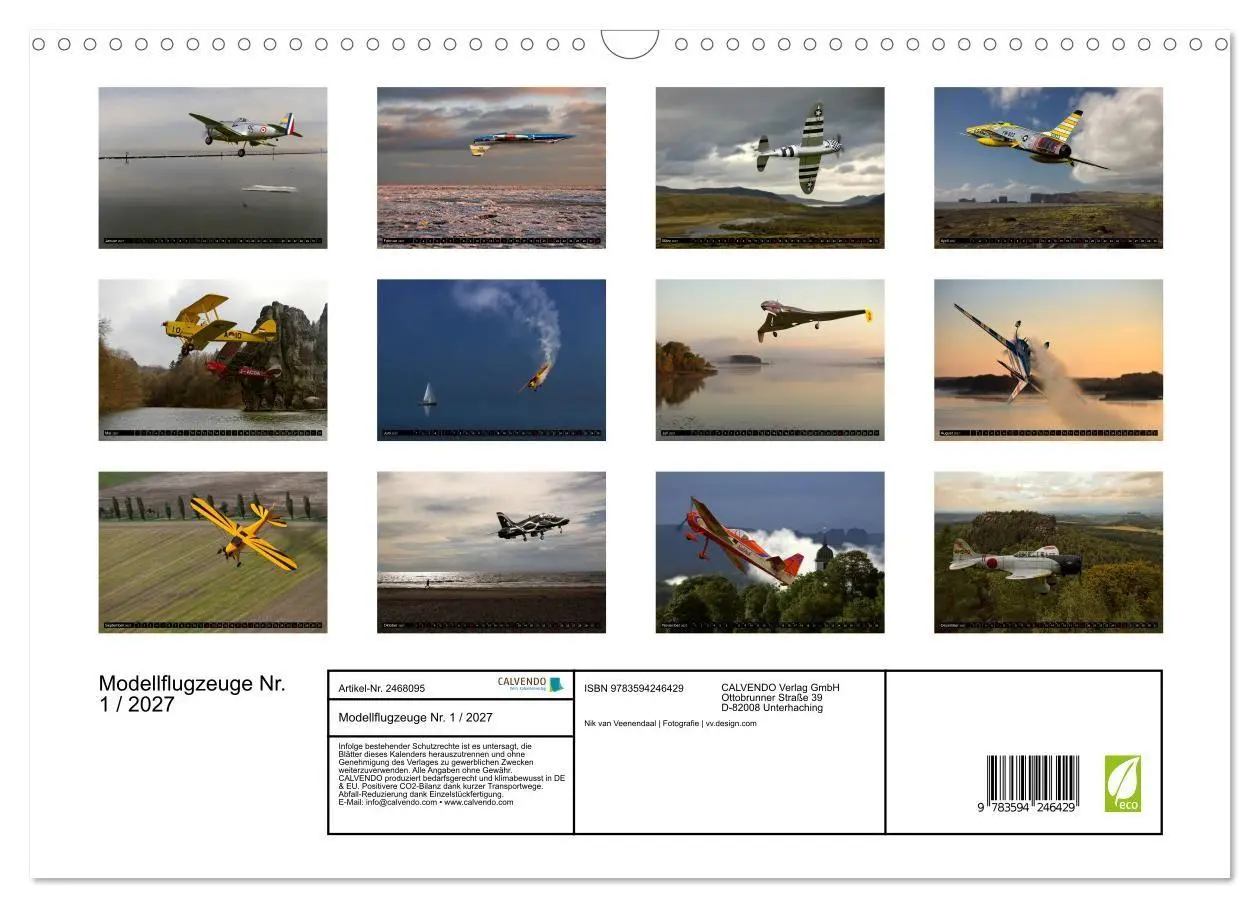 Bild: 9783594246429 | Modellflugzeuge Nr. 1 / 2027 (Wandkalender 2027 DIN A3 quer),...