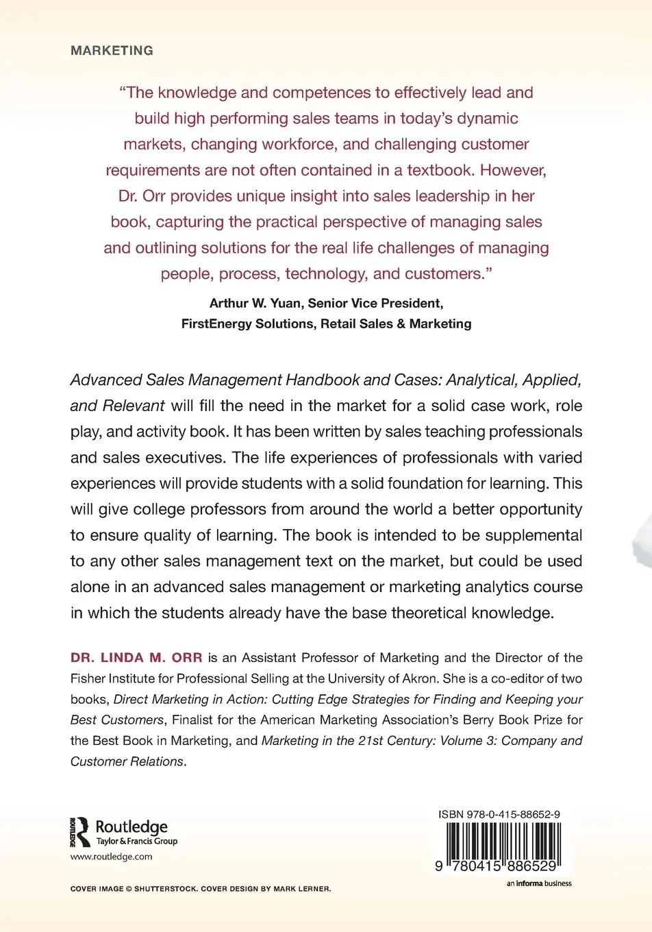 Rückseite: 9780415886529 | Advanced Sales Management Handbook and Cases | Linda Orr | Taschenbuch