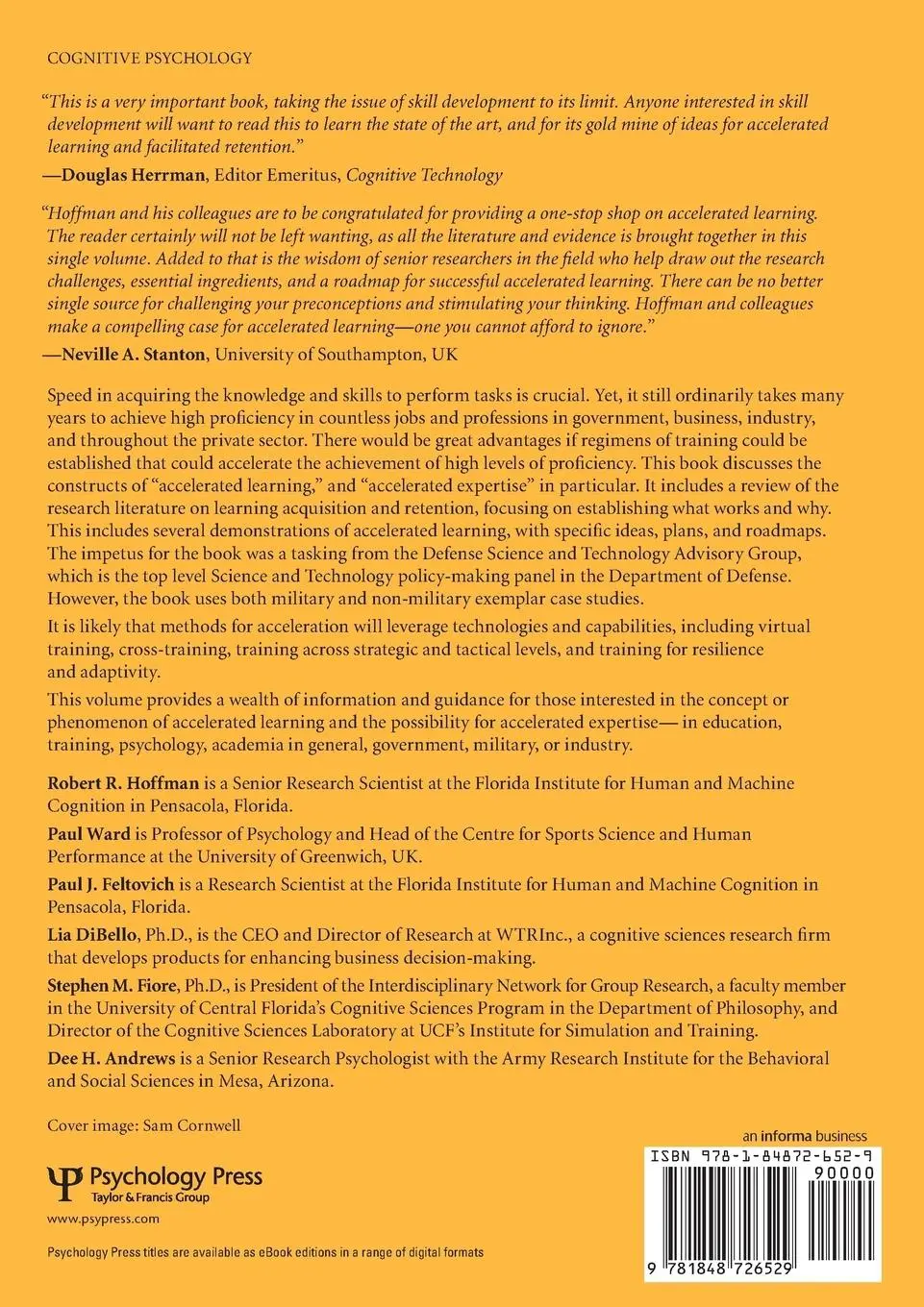 Rückseite: 9781848726529 | Accelerated Expertise | Robert R. Hoffman (u. a.) | Taschenbuch | 2013