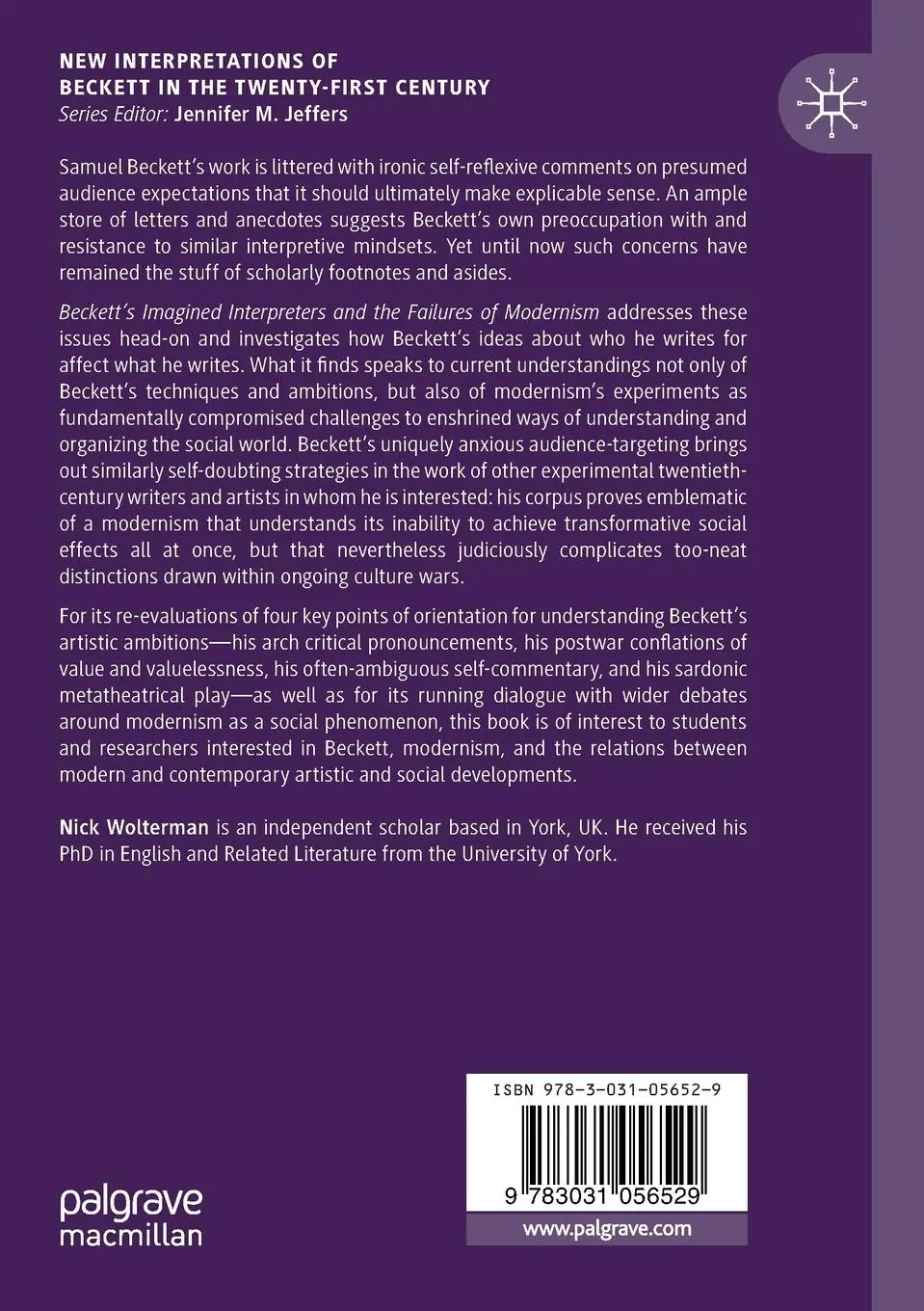 Rückseite: 9783031056529 | Beckett's Imagined Interpreters and the Failures of Modernism | Buch