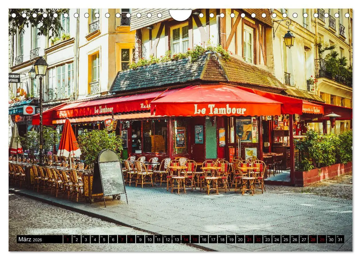 Bild: 9783457856529 | Paris Bistros (Wandkalender 2026 DIN A4 quer), CALVENDO Monatskalender