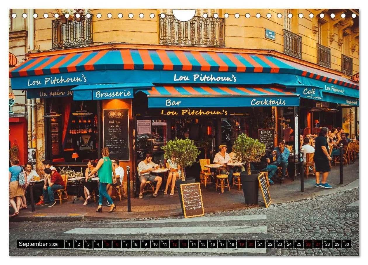 Bild: 9783457856529 | Paris Bistros (Wandkalender 2026 DIN A4 quer), CALVENDO Monatskalender