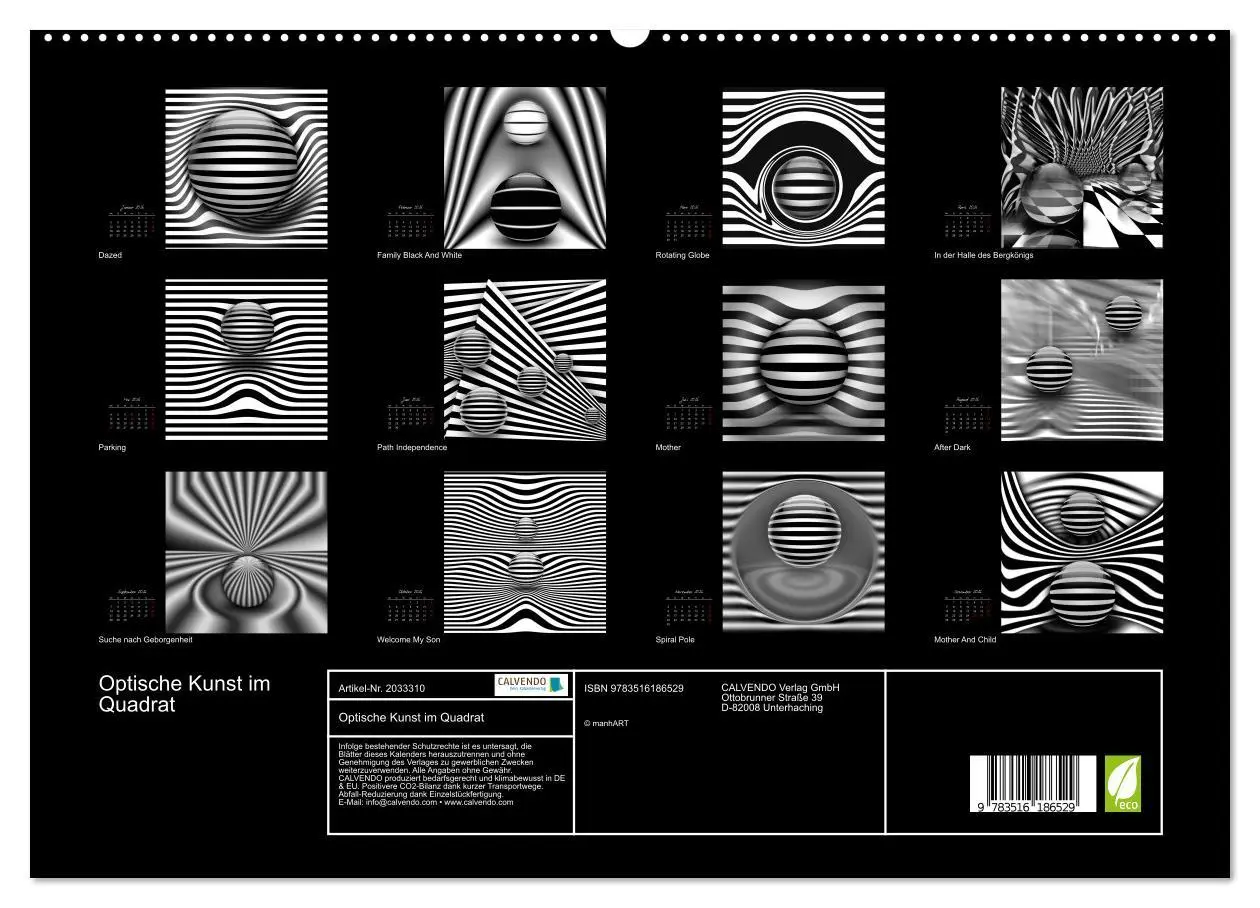 Bild: 9783516186529 | Optische Kunst im Quadrat (hochwertiger Premium Wandkalender 2026...