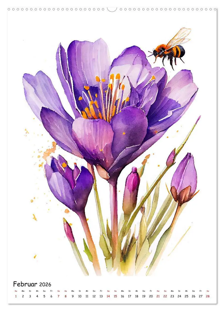 Bild: 9783516326529 | Aquarellmalerei - Blumen und Tiere im Garten (hochwertiger Premium...