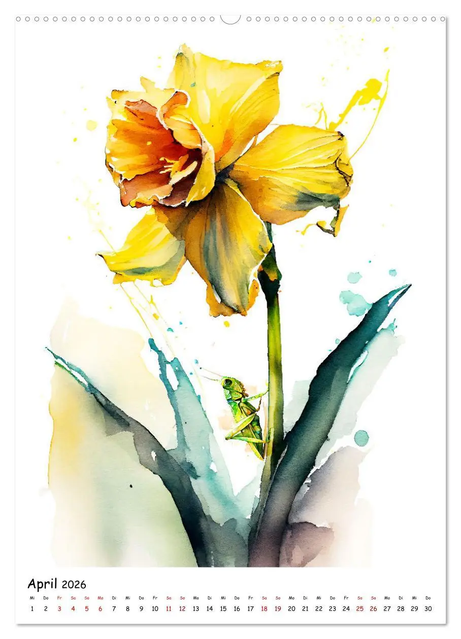 Bild: 9783516326529 | Aquarellmalerei - Blumen und Tiere im Garten (hochwertiger Premium...