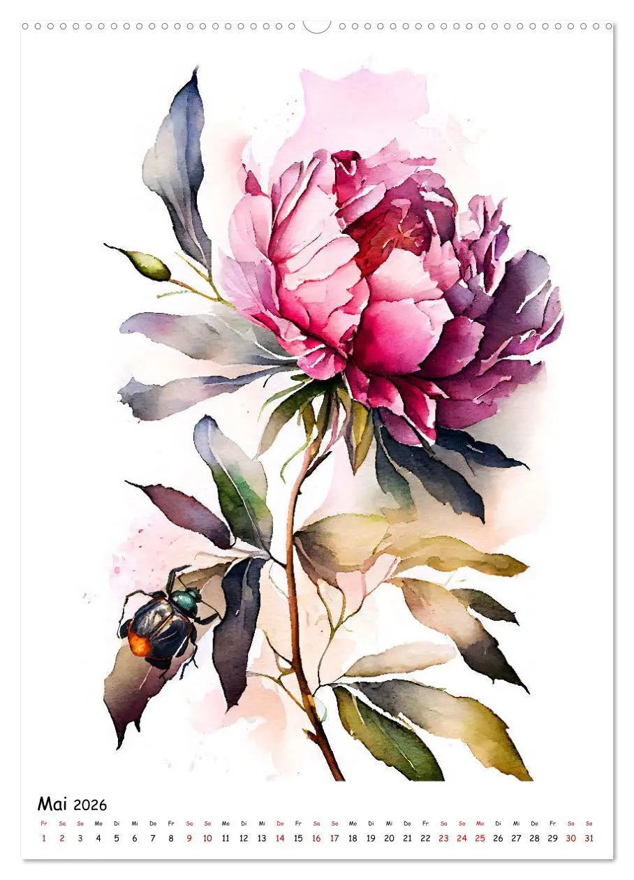 Bild: 9783516326529 | Aquarellmalerei - Blumen und Tiere im Garten (hochwertiger Premium...