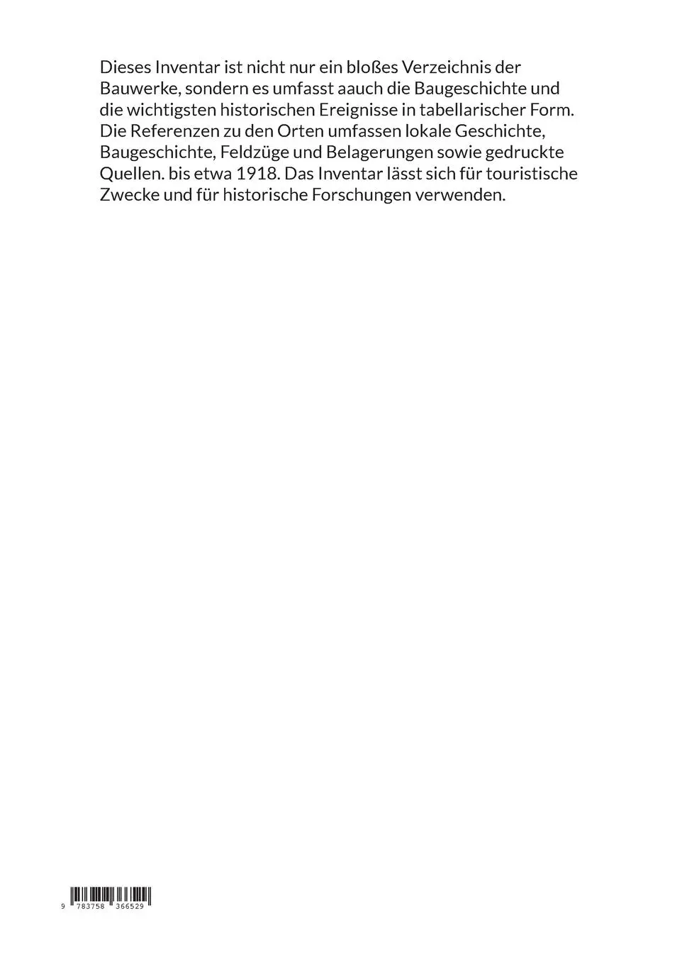 Rückseite: 9783758366529 | Inventar Deutscher Festungen | Martin Klöffler | Taschenbuch | 426 S.