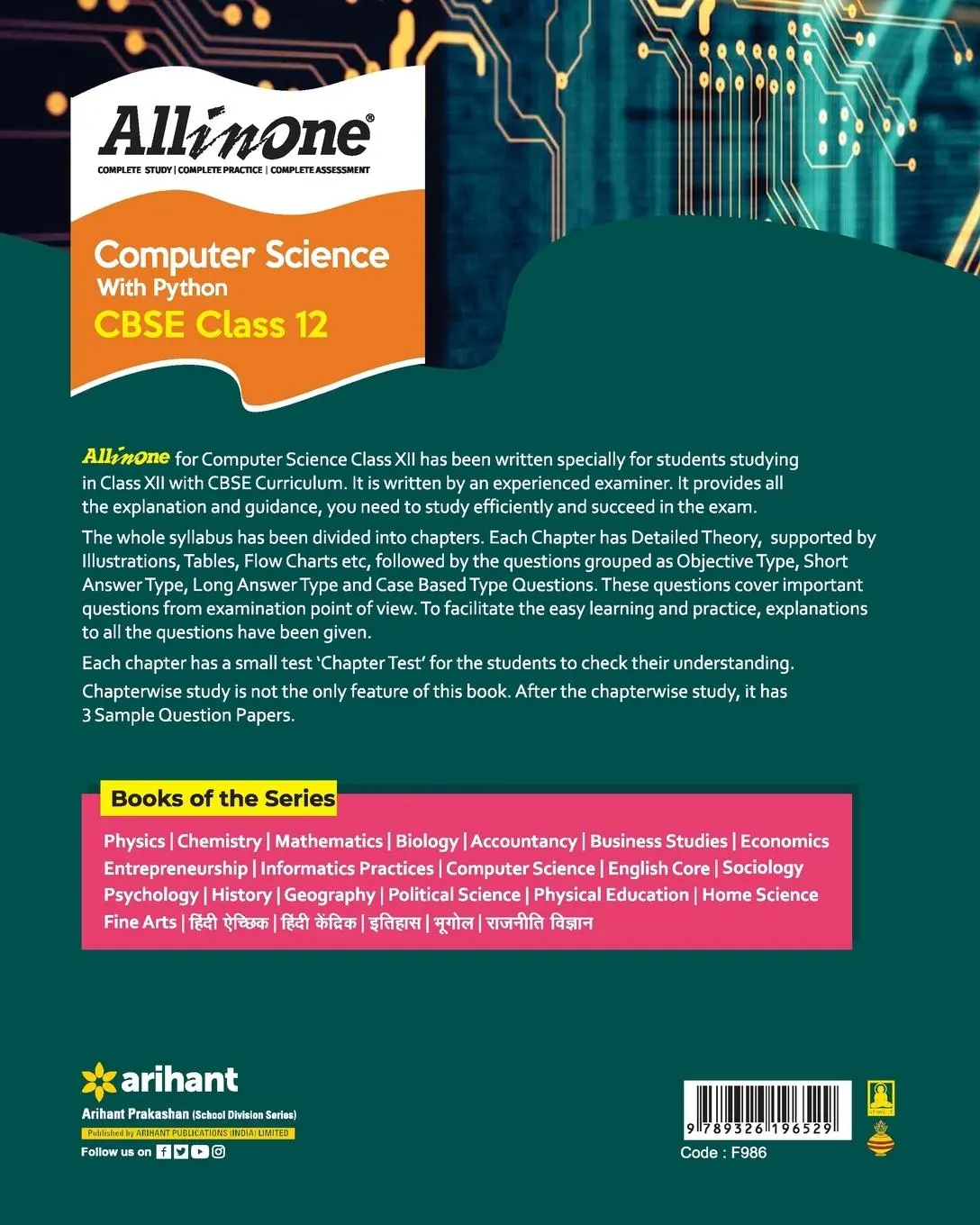 Rückseite: 9789326196529 | CBSE All In One Computer Science with Python Class 12 2022-23...