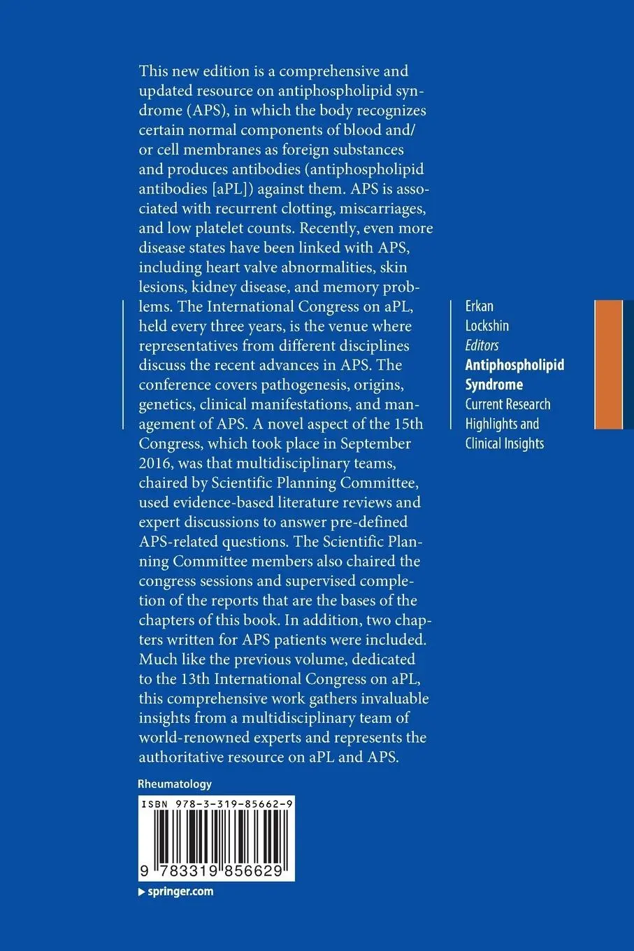 Rückseite: 9783319856629 | Antiphospholipid Syndrome | Doruk Erkan (u. a.) | Taschenbuch | XX