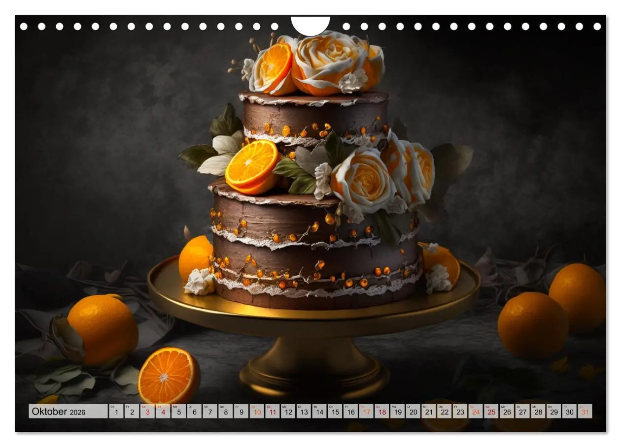 Bild: 9783457536629 | Feine Torten (Wandkalender 2026 DIN A4 quer), CALVENDO Monatskalender