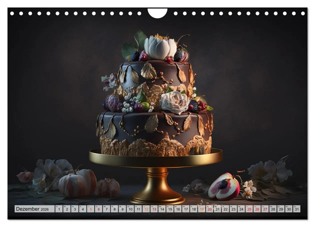 Bild: 9783457536629 | Feine Torten (Wandkalender 2026 DIN A4 quer), CALVENDO Monatskalender