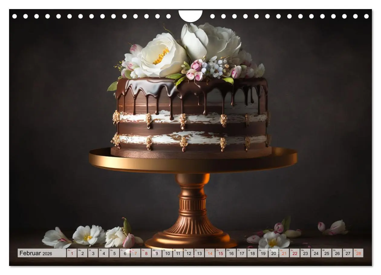 Bild: 9783457536629 | Feine Torten (Wandkalender 2026 DIN A4 quer), CALVENDO Monatskalender