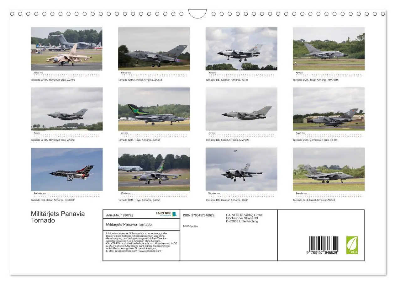 Bild: 9783457846629 | Militärjets Panavia Tornado (Wandkalender 2026 DIN A3 quer),...