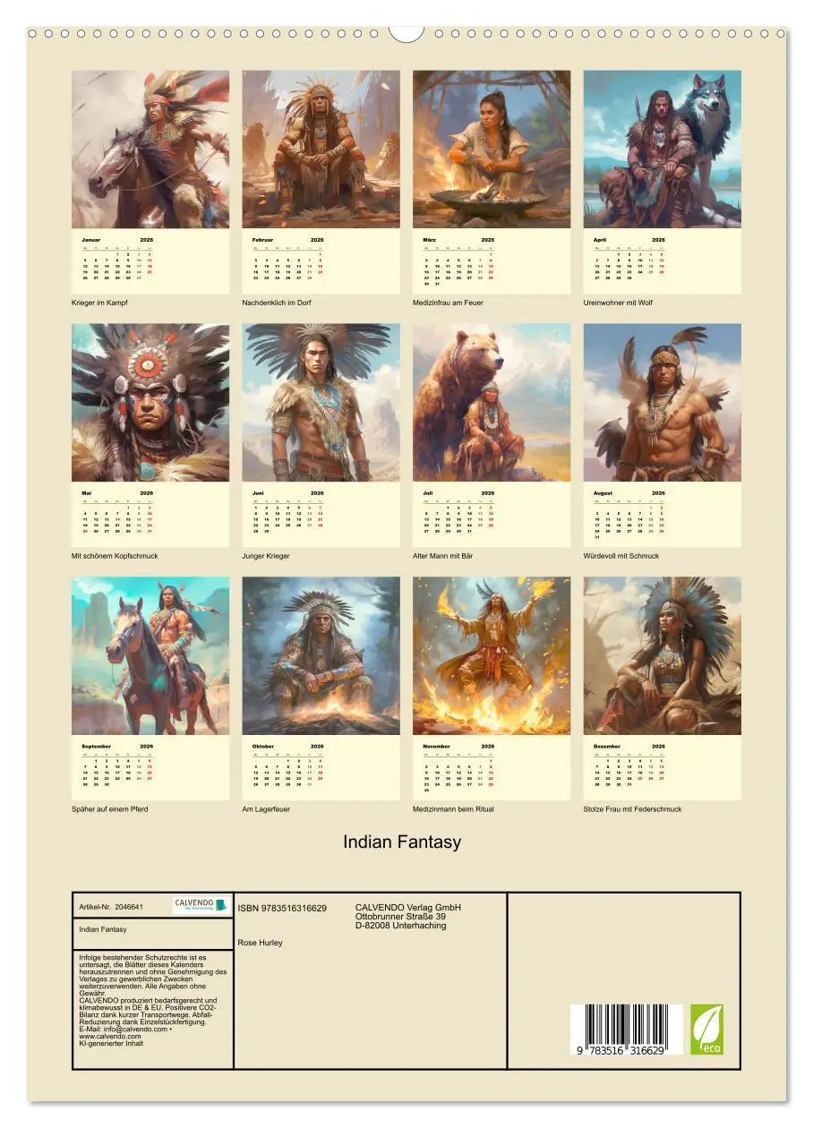 Bild: 9783516316629 | Indian Fantasy (hochwertiger Premium Wandkalender 2026 DIN A2...
