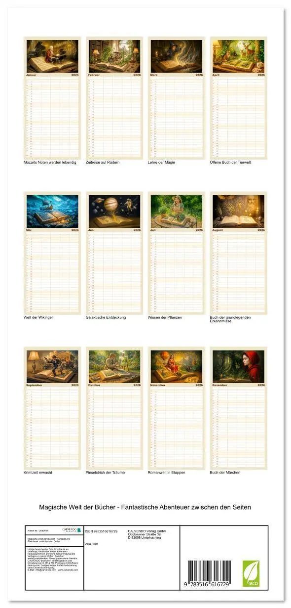 Bild: 9783516616729 | Familienplaner 2026 - Magische Welt der Bücher - Fantastische...