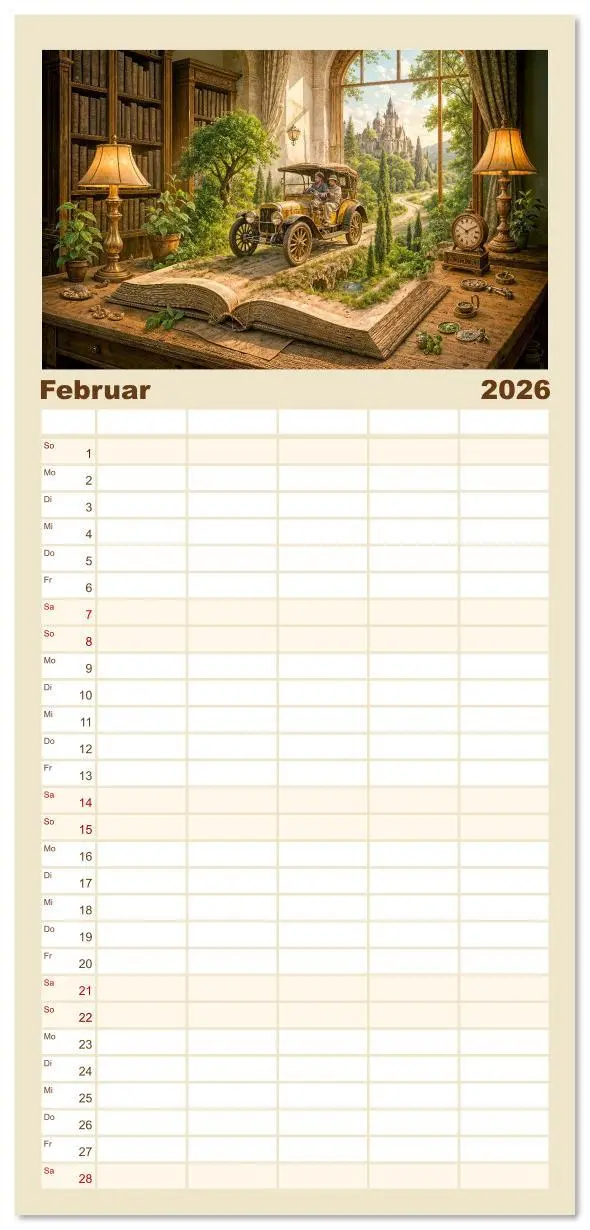 Bild: 9783516616729 | Familienplaner 2026 - Magische Welt der Bücher - Fantastische...