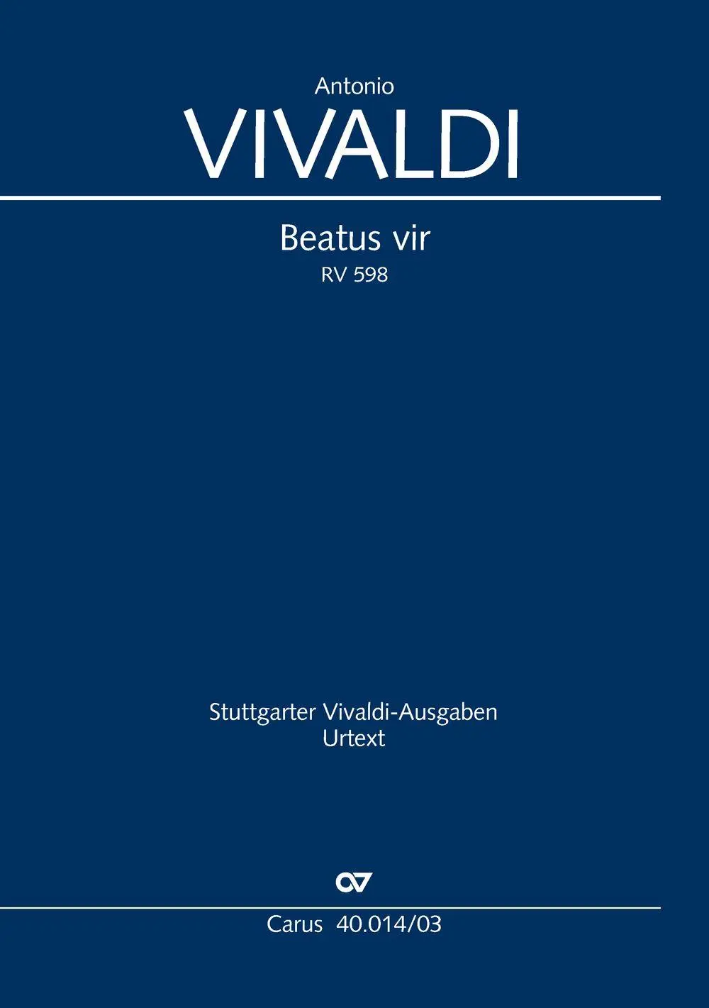 Cover: 9790007356729 | Beatus vir (Klavierauszug) | RV 598 | Antonio Vivaldi | Taschenbuch