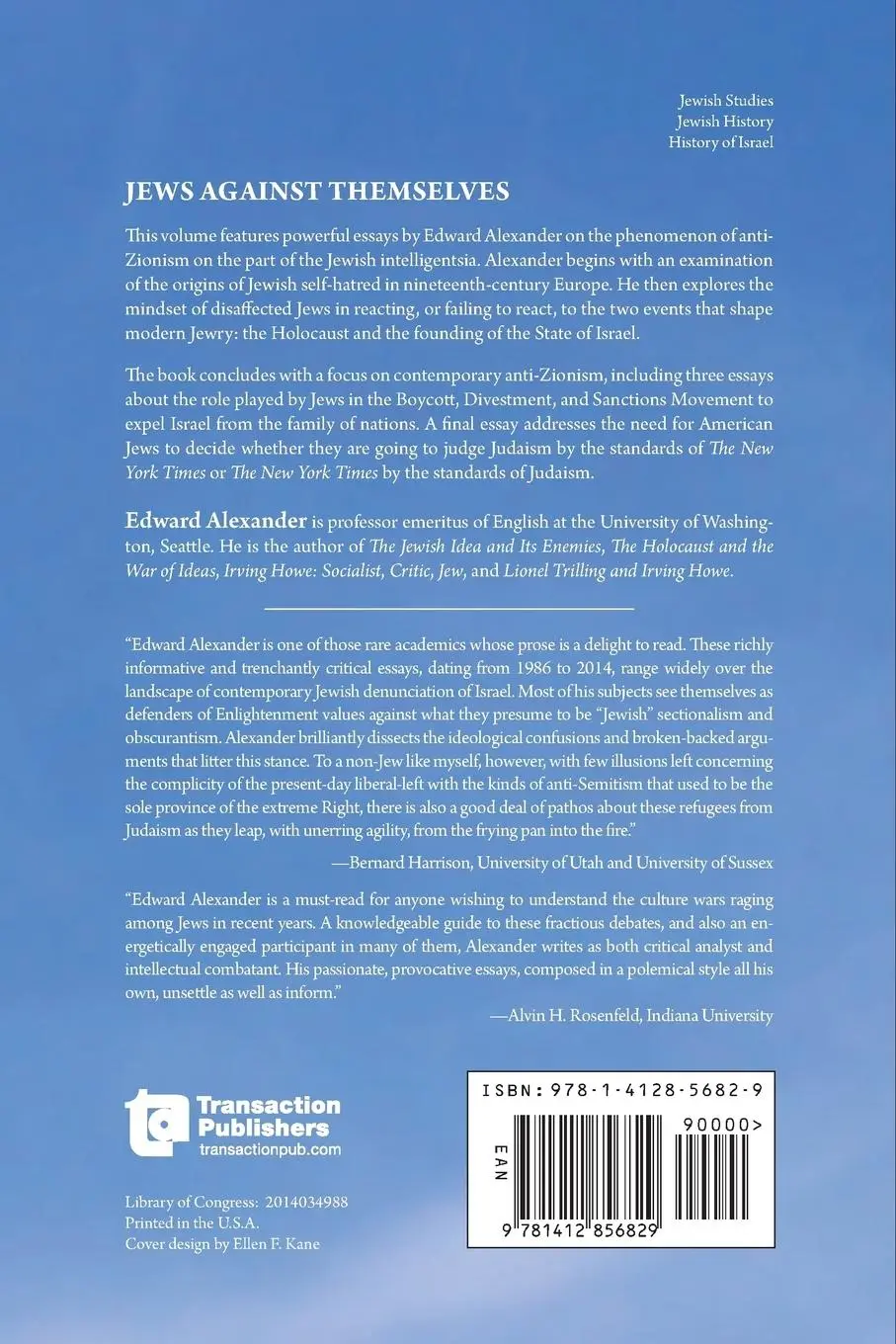 Rückseite: 9781412856829 | Jews Against Themselves | Edward Alexander | Taschenbuch | Englisch