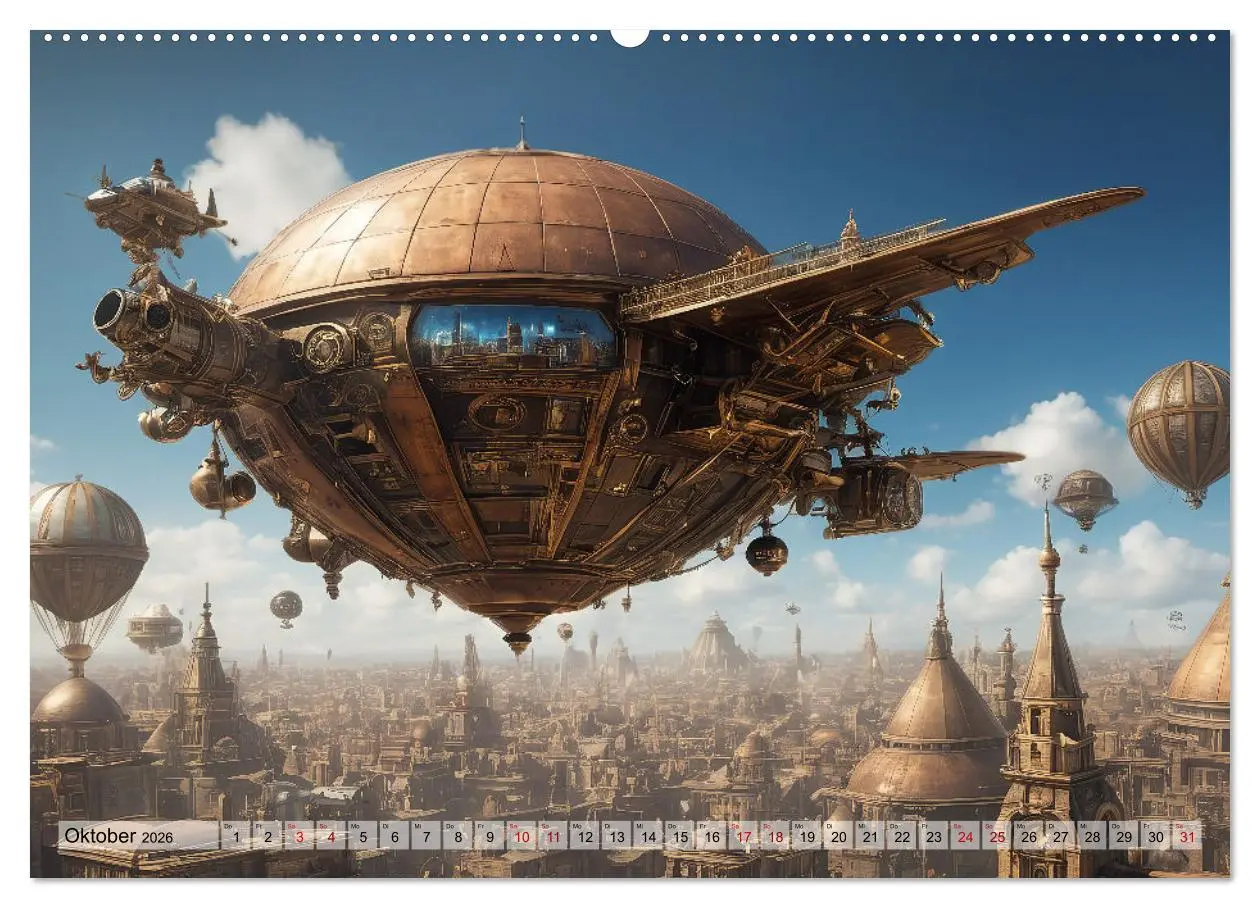 Bild: 9783457446829 | Steampunk - fantastische Fluggeräte (Wandkalender 2026 DIN A2...