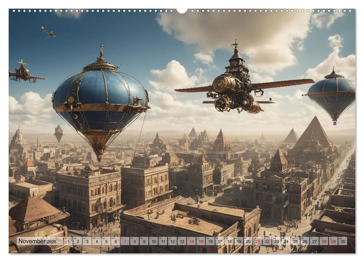 Bild: 9783457446829 | Steampunk - fantastische Fluggeräte (Wandkalender 2026 DIN A2...