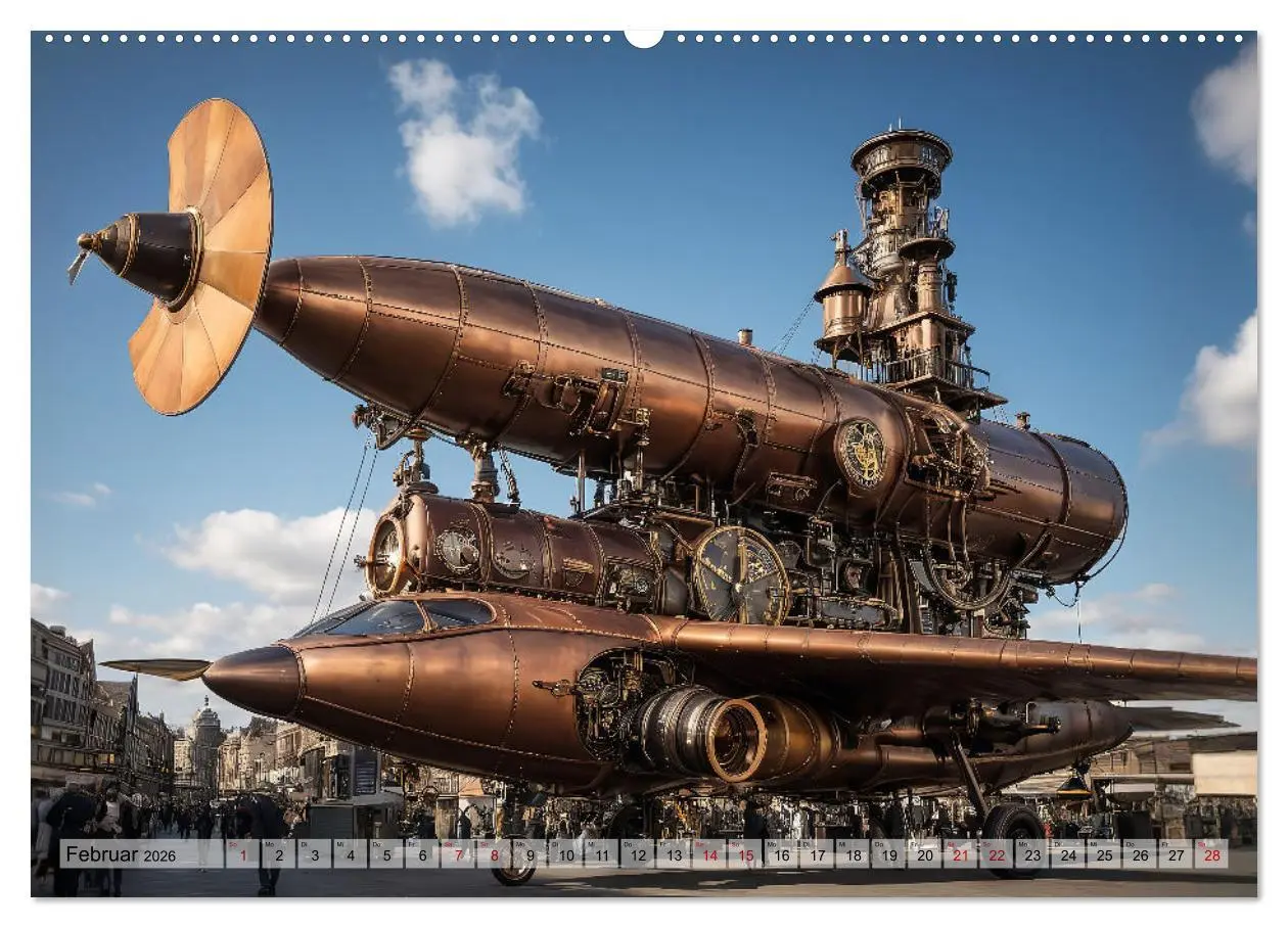 Bild: 9783457446829 | Steampunk - fantastische Fluggeräte (Wandkalender 2026 DIN A2...