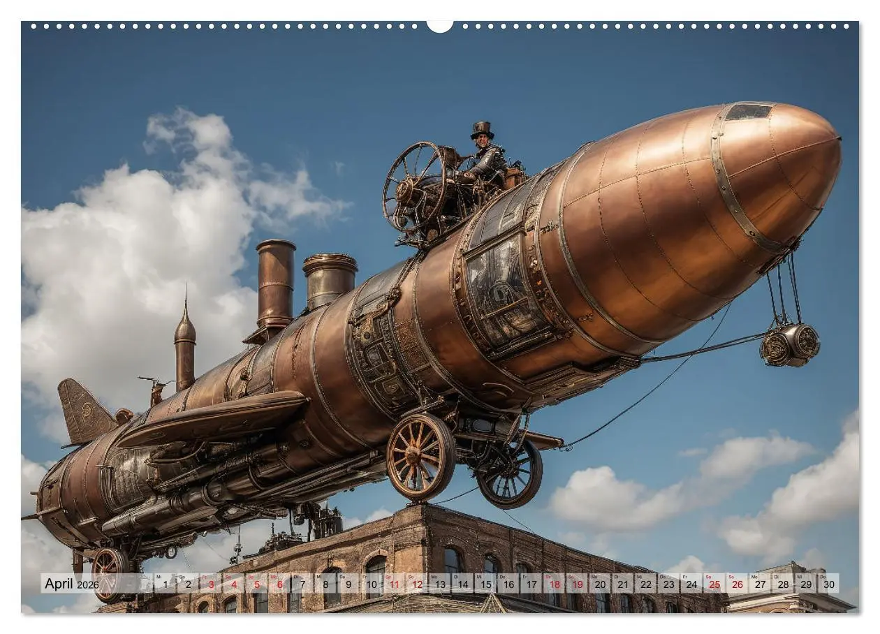 Bild: 9783457446829 | Steampunk - fantastische Fluggeräte (Wandkalender 2026 DIN A2...