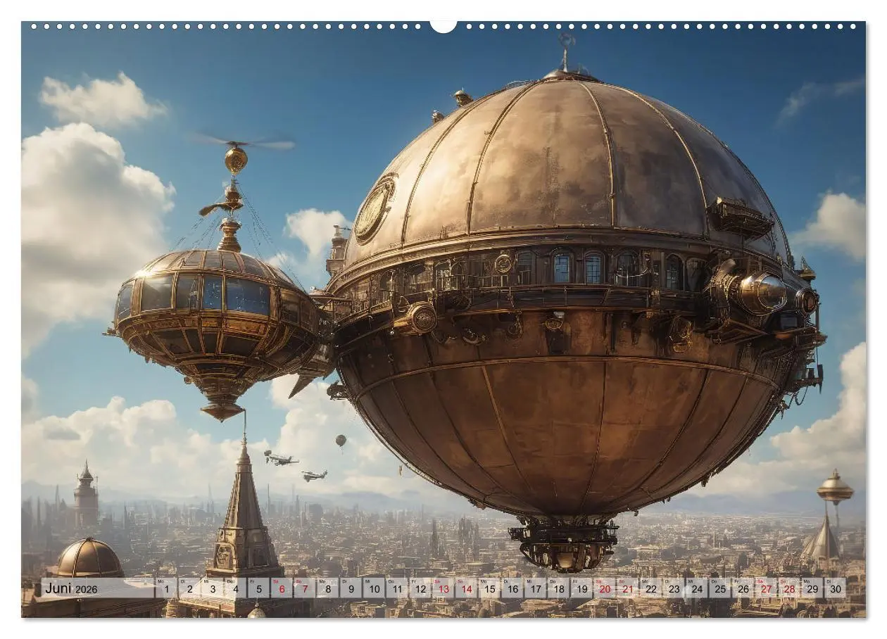 Bild: 9783457446829 | Steampunk - fantastische Fluggeräte (Wandkalender 2026 DIN A2...