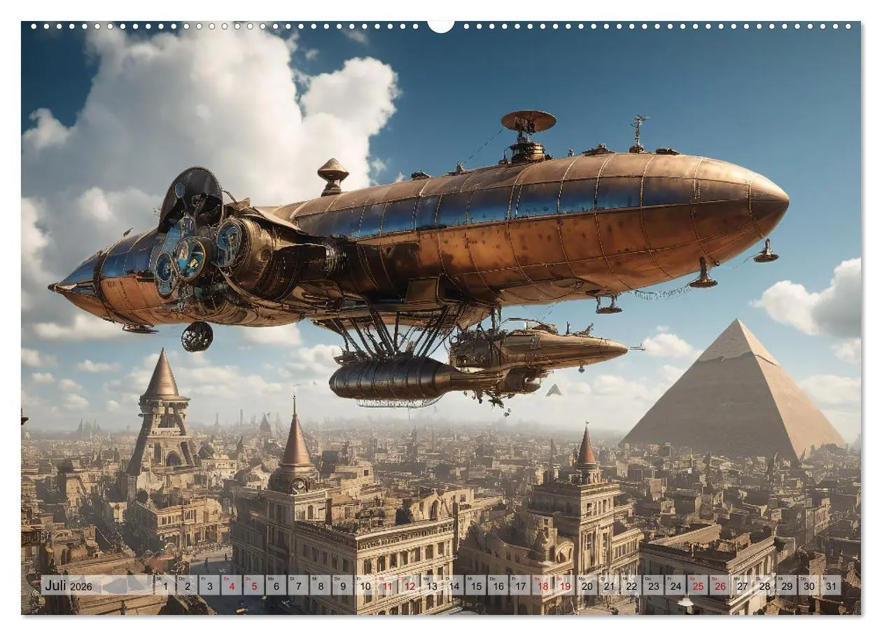 Bild: 9783457446829 | Steampunk - fantastische Fluggeräte (Wandkalender 2026 DIN A2...