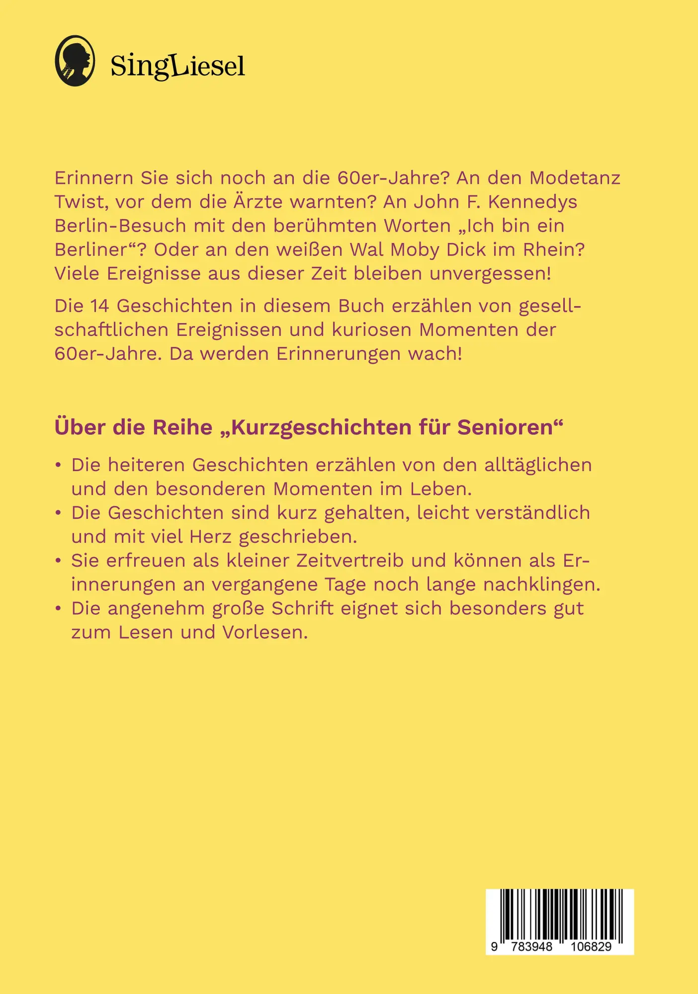 Bild: 9783948106829 | Geschichten aus den 60ern | Kurzgeschichten für Senioren. Großdruck
