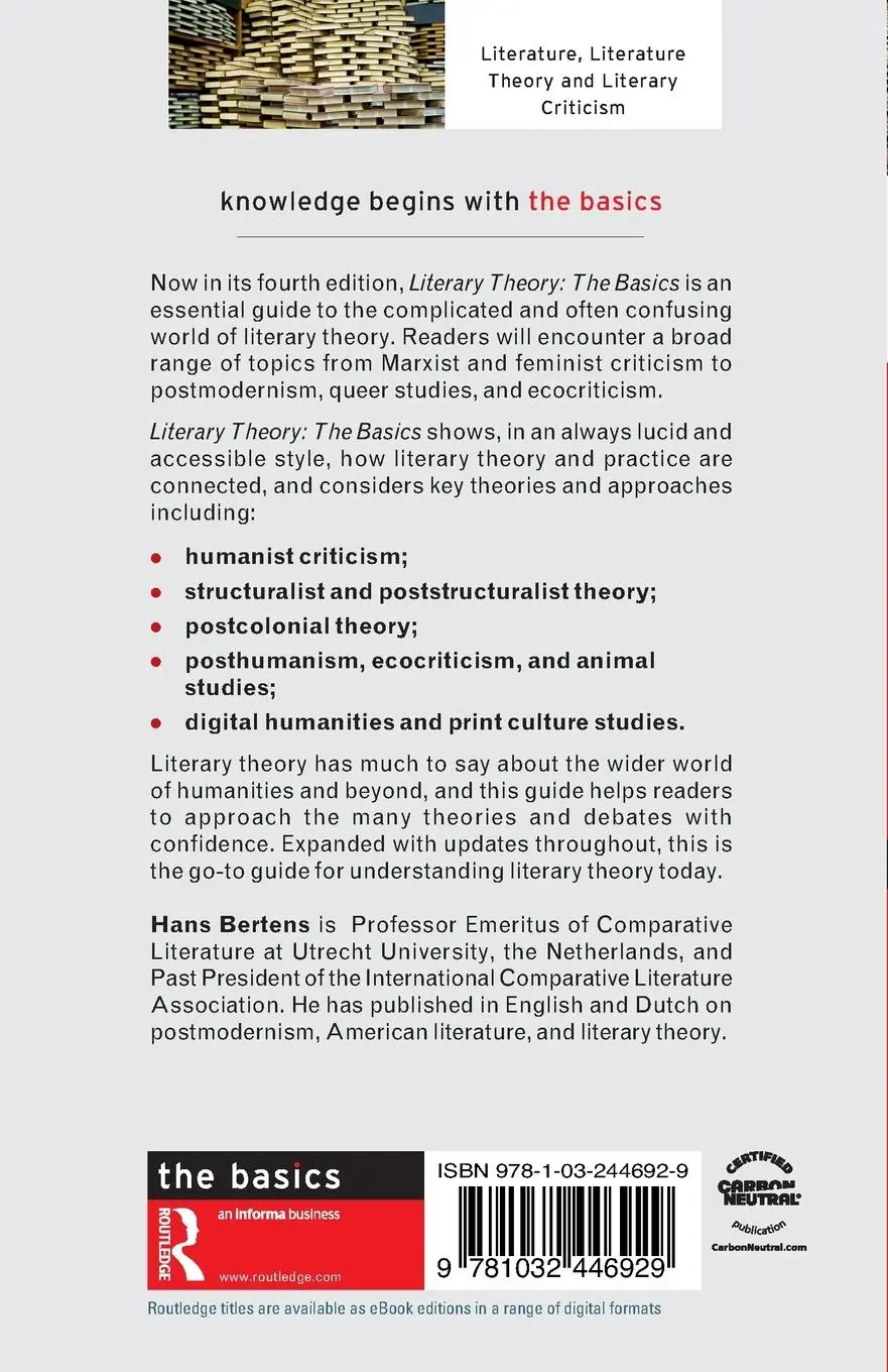 Rückseite: 9781032446929 | Literary Theory | The Basics | Hans Bertens | Taschenbuch | Englisch