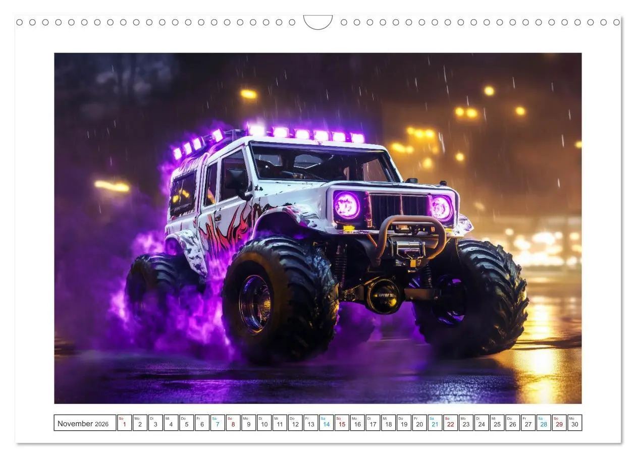 Bild: 9783457296929 | Die Macht der Monstertrucks (Wandkalender 2026 DIN A3 quer),...