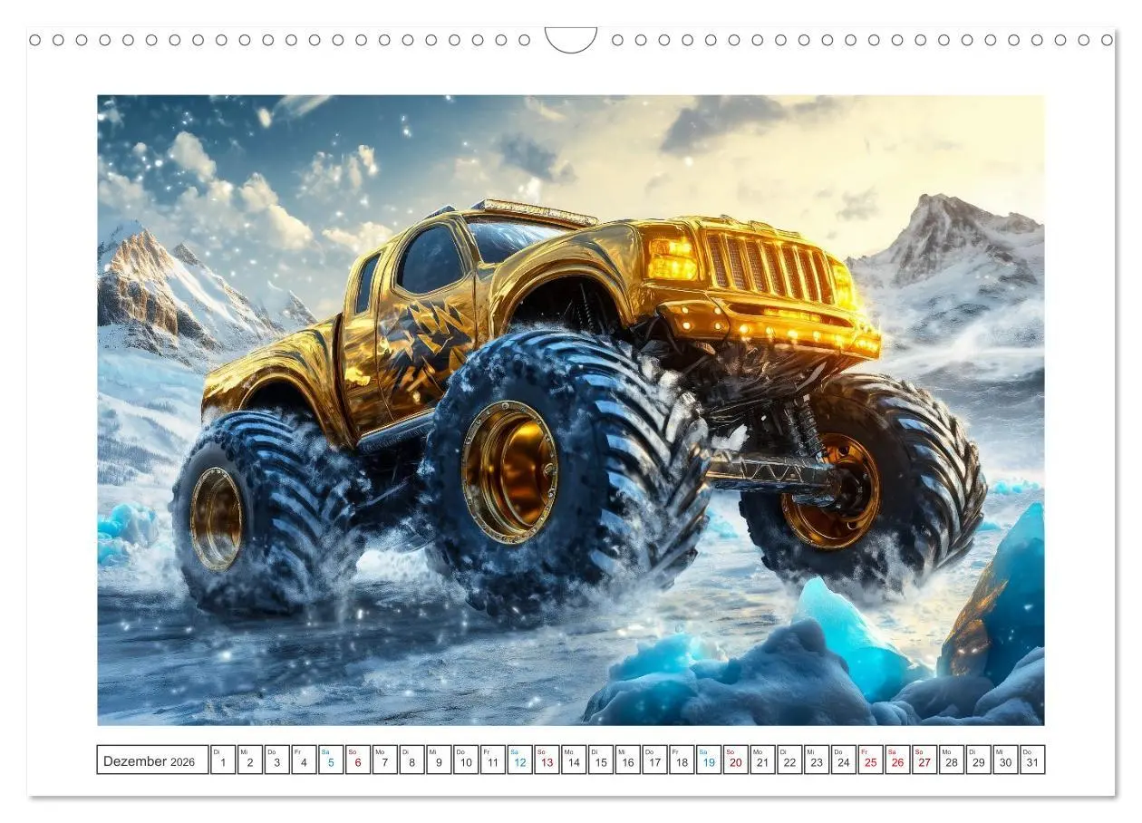 Bild: 9783457296929 | Die Macht der Monstertrucks (Wandkalender 2026 DIN A3 quer),...