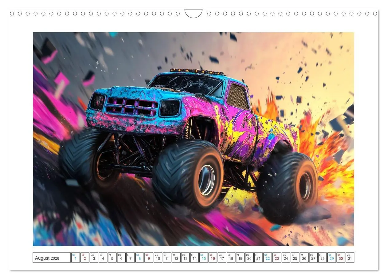 Bild: 9783457296929 | Die Macht der Monstertrucks (Wandkalender 2026 DIN A3 quer),...