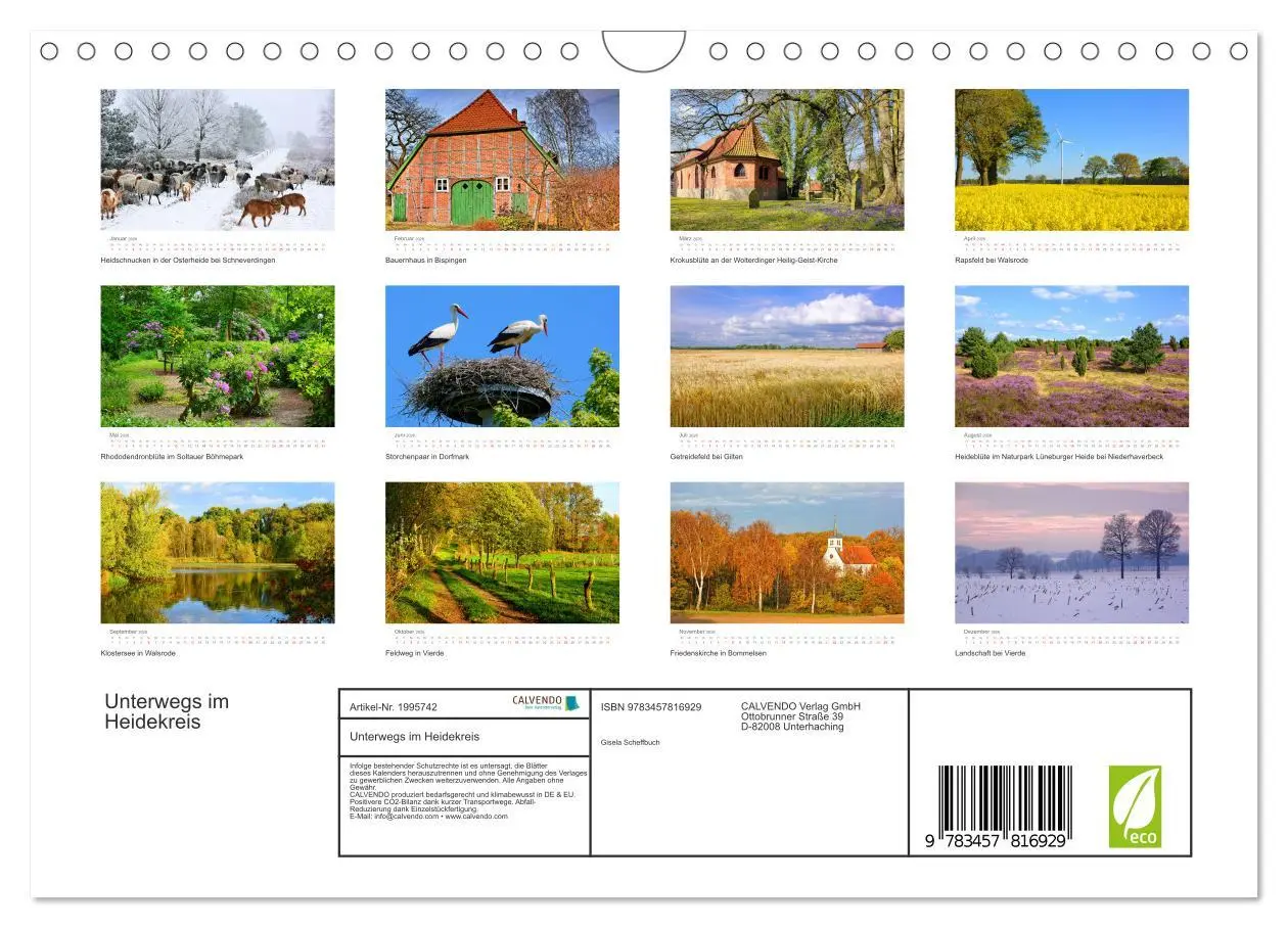 Bild: 9783457816929 | Unterwegs im Heidekreis (Wandkalender 2026 DIN A4 quer), CALVENDO...