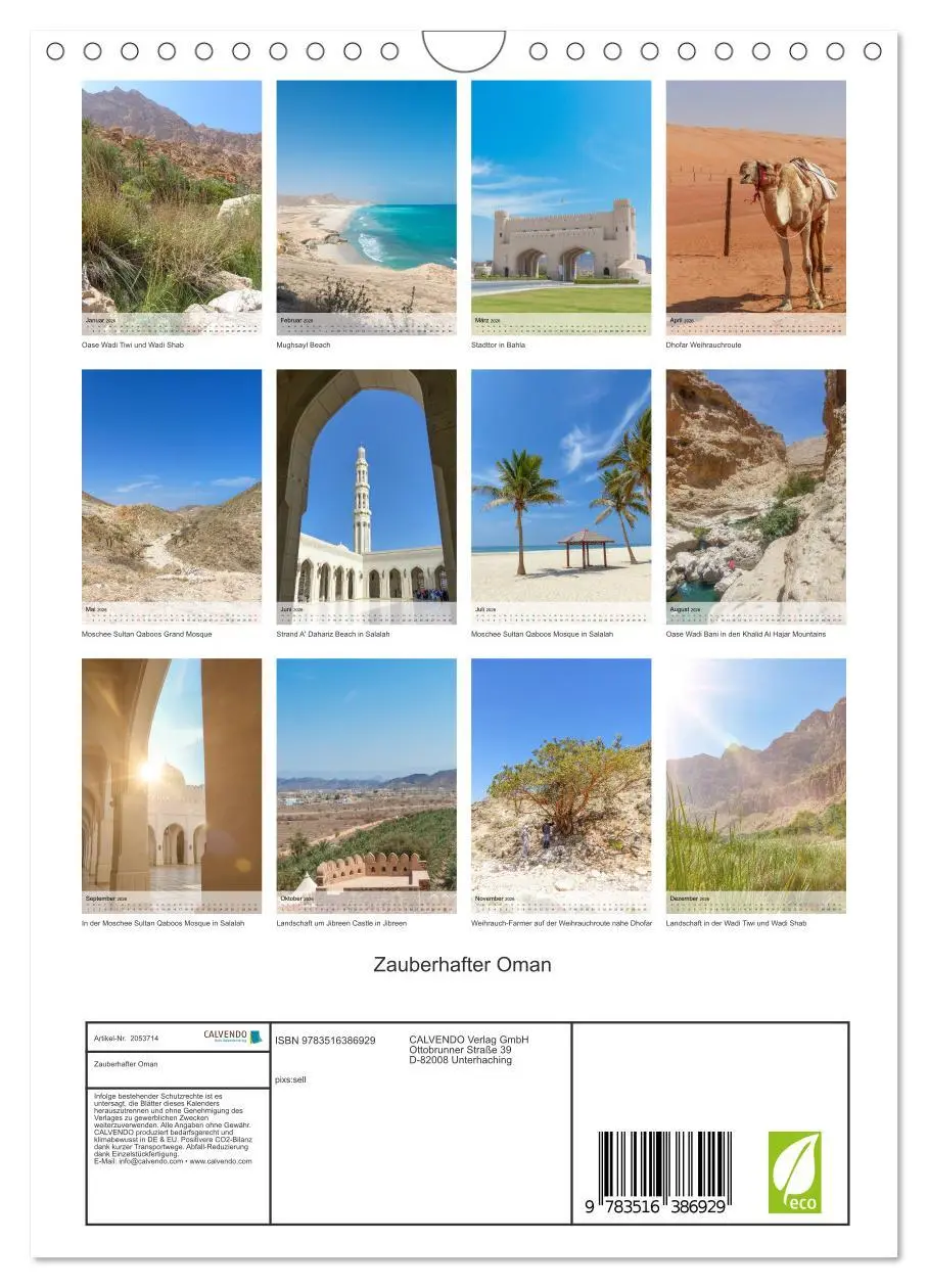 Bild: 9783516386929 | Zauberhafter Oman (Wandkalender 2026 DIN A4 hoch), CALVENDO...