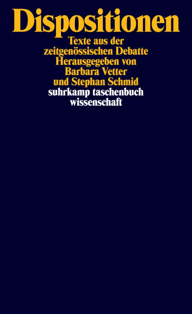 Cover: 9783518296929 | Dispositionen | Texte aus der zeitgenössischen Debatte | Taschenbuch