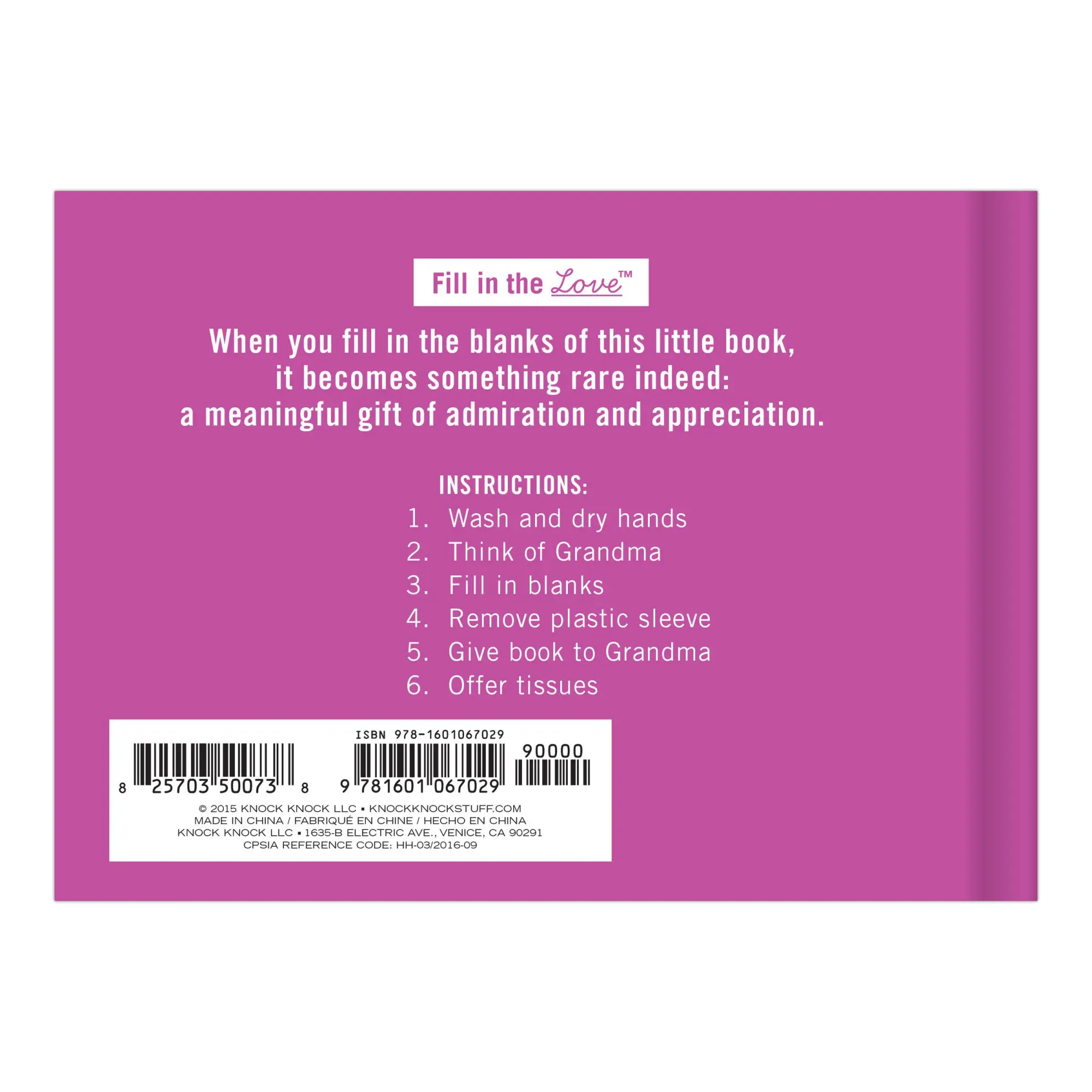 Bild: 9781601067029 | What I Love about Grandma Fill in the Love Book | Knock Knock | Buch