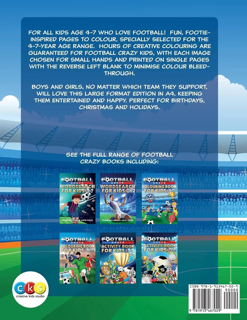 Rückseite: 9781913467029 | Football Crazy Colouring Book For Kids Age 4-7 | Creative Kids Studio