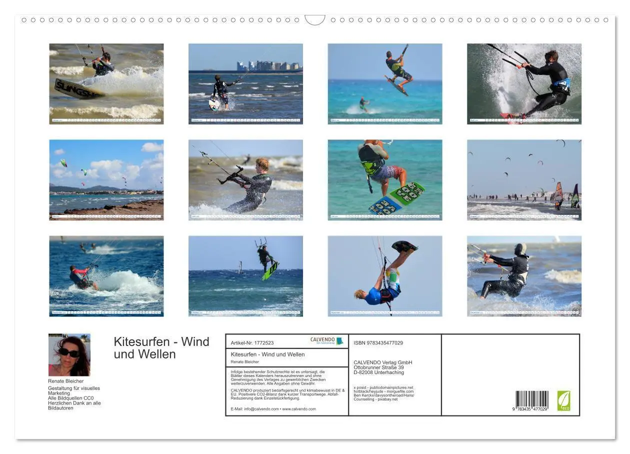 Bild: 9783435477029 | Kitesurfen - Wind und Wellen (Wandkalender 2025 DIN A2 quer),...