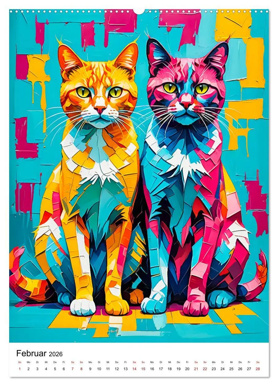 Bild: 9783457257029 | Pop-Art Katzen - Moderne, verrückte Katzenporträts (hochwertiger...