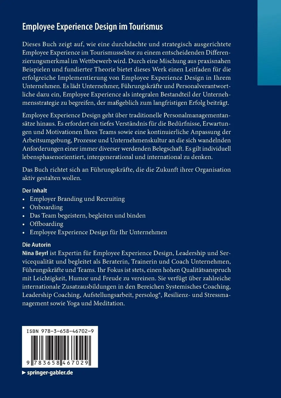 Rückseite: 9783658467029 | Employee Experience Design im Tourismus | Nina Beyrl | Taschenbuch