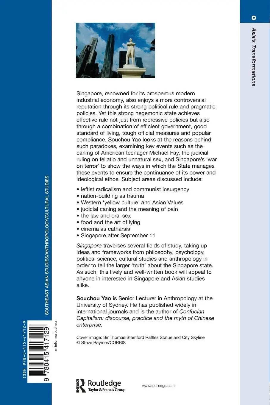 Rückseite: 9780415417129 | Singapore | The State and the Culture of Excess | Souchou Yao | Buch