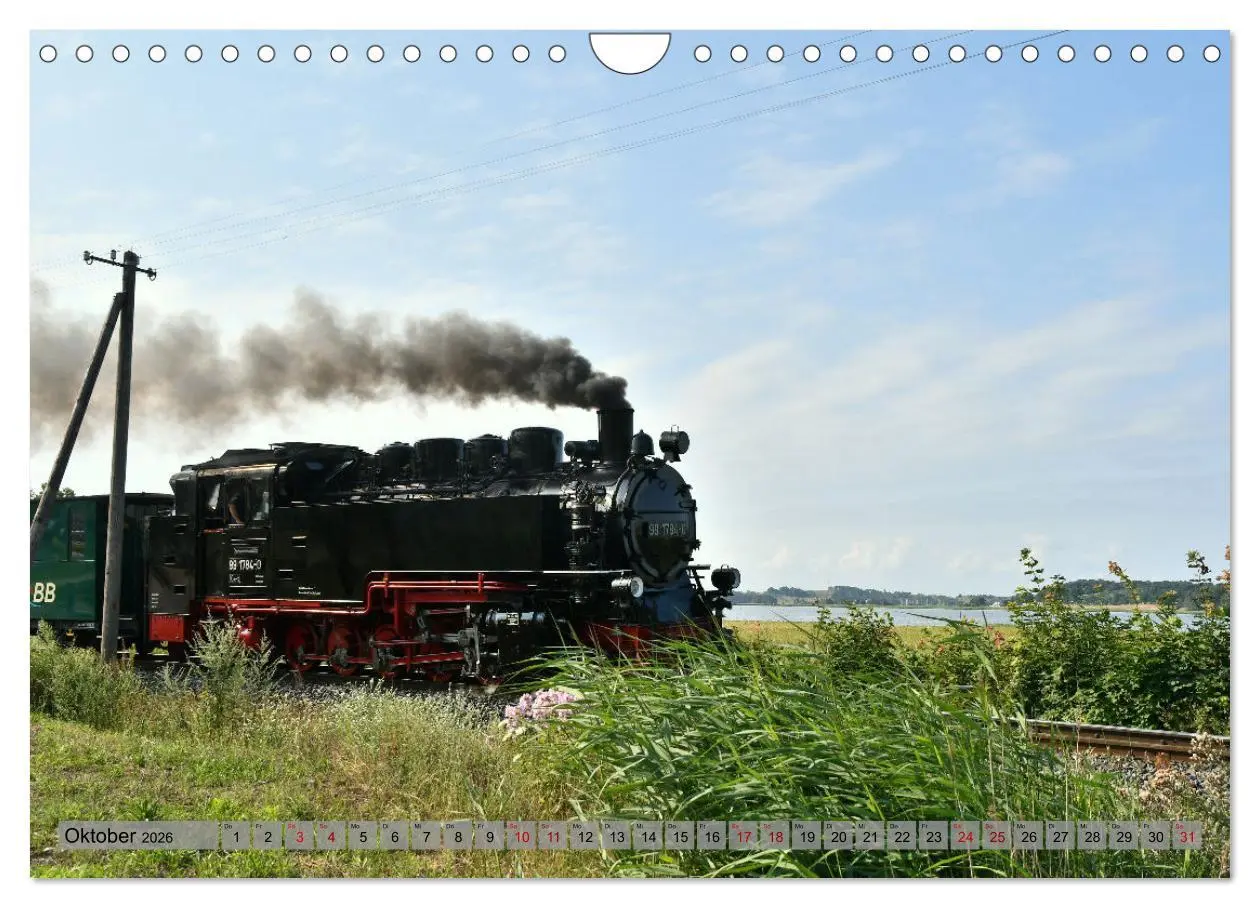 Bild: 9783457627129 | Mit Dampf durch die Natur Rügens (Wandkalender 2026 DIN A4 quer),...